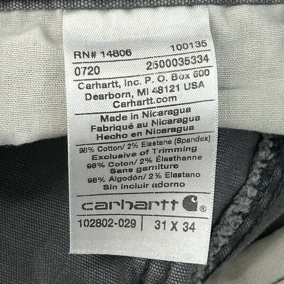 Carhartt Double Knee Men's Pants Relaxed Fit 31x34 Workwear 102802-029 Gray - Picture 8 of 16